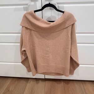 PAIGE Off-Shoulder Sweater in Tan